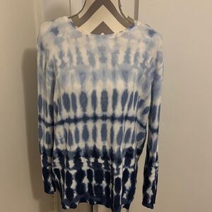 Blue and White Tie-Dye Long Sleeve Shirt